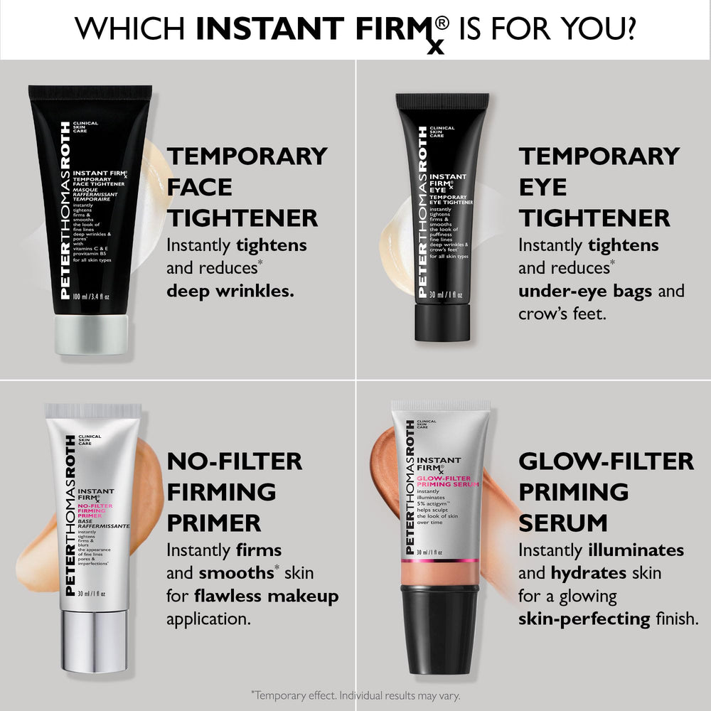 Model with even complexion using Instant FIRMx as makeup base