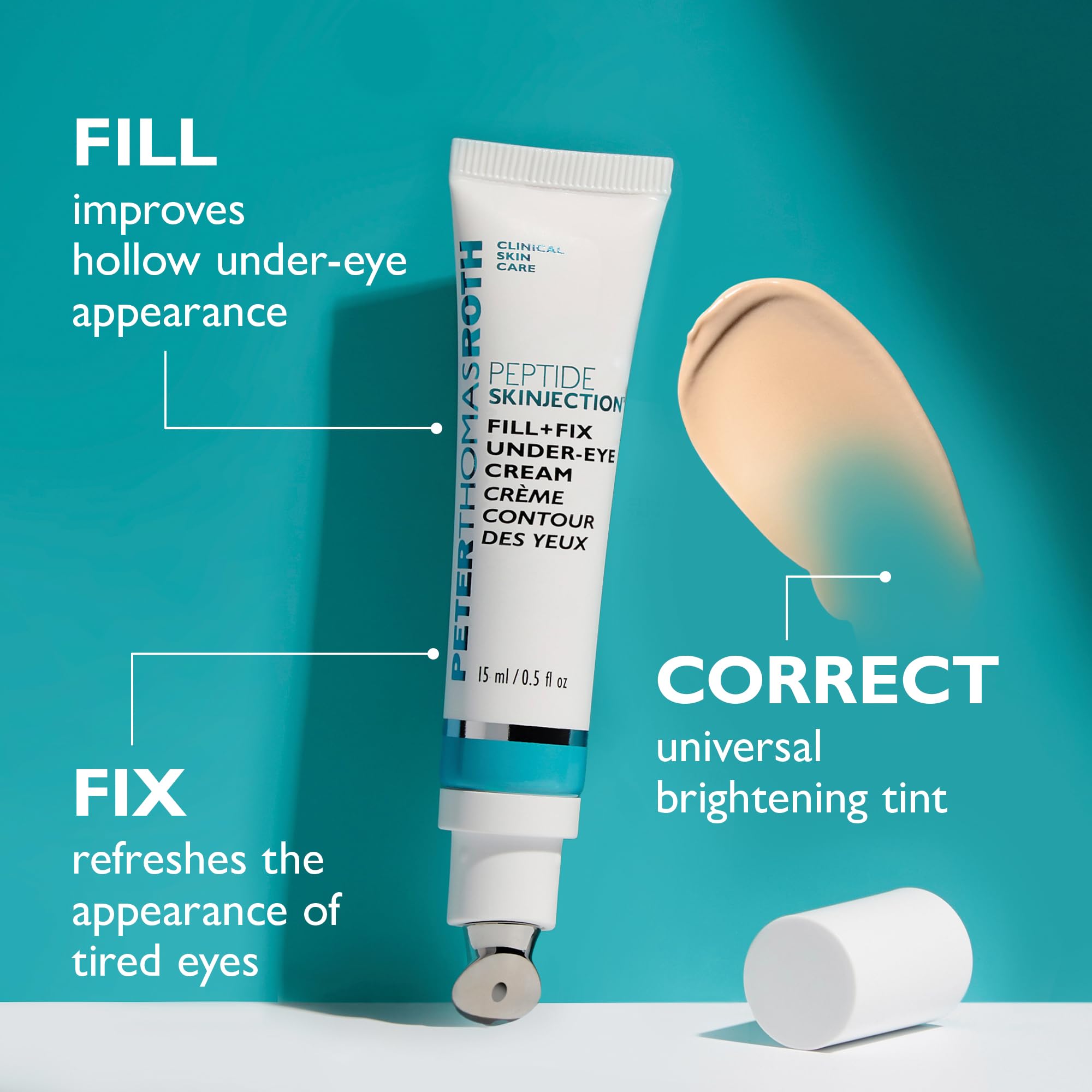 Peter Thomas Roth Juveneye CLR under-eye complex closeup suggests firming benefits.