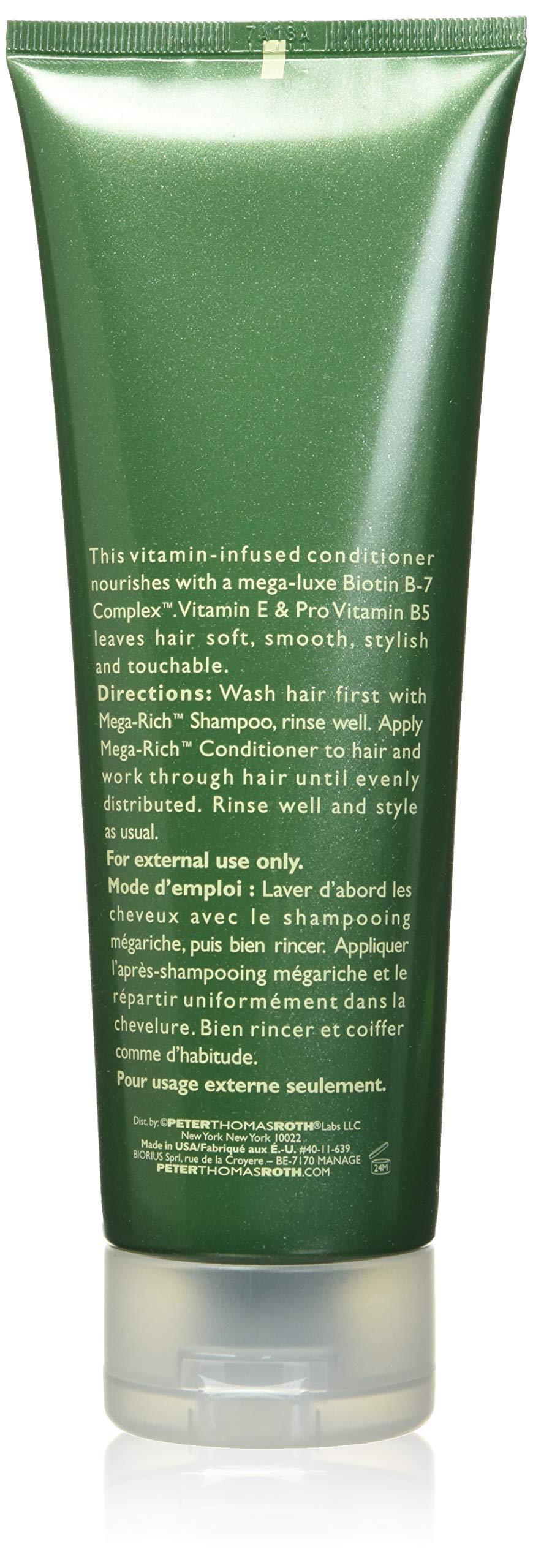 Dosis rápida para cabello suave y manejable con Peter Thomas Roth Mega-Nutritivo Condicionador.