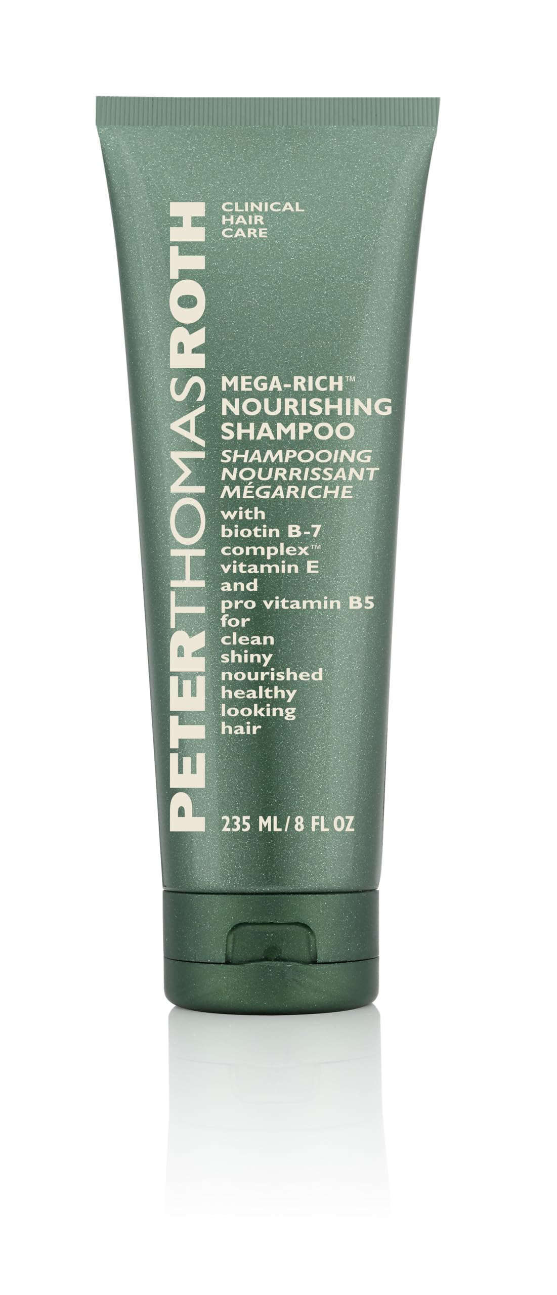 Peter Thomas Roth Mega-Rich Champú Nutritivo, botella en uso para cabello más nutrido y brillante