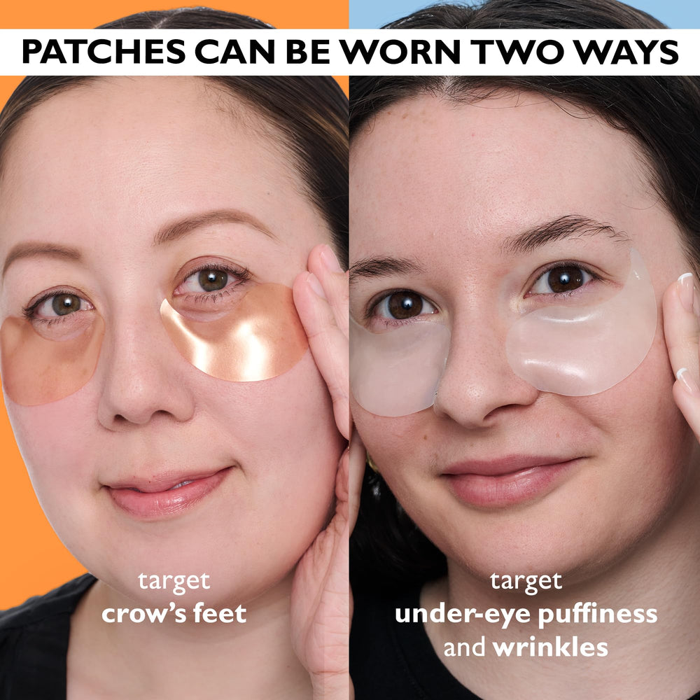 Peter Thomas Roth Product collection display featuring vitamin C and hyaluronic patches.