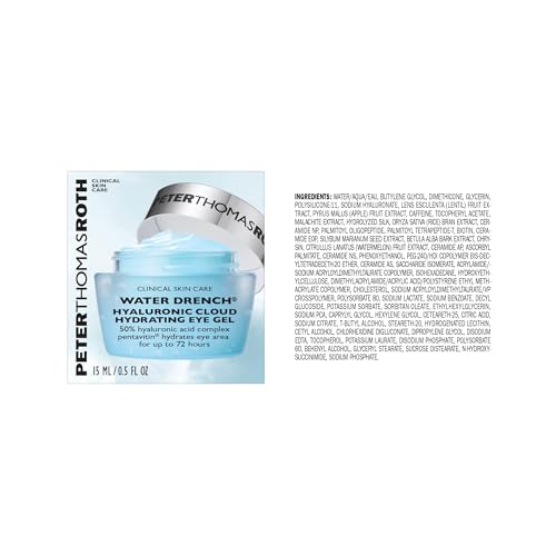 Peter Thomas Roth Water Drench Eye Gel texture swatch showing silky, non-greasy hydration for the under-eye area.