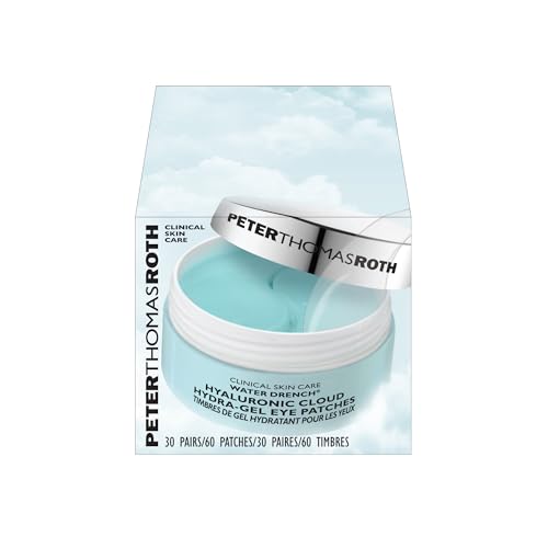 Patch applied under the eye with Peter Thomas Roth Water Drench for cooling and de-puffing.