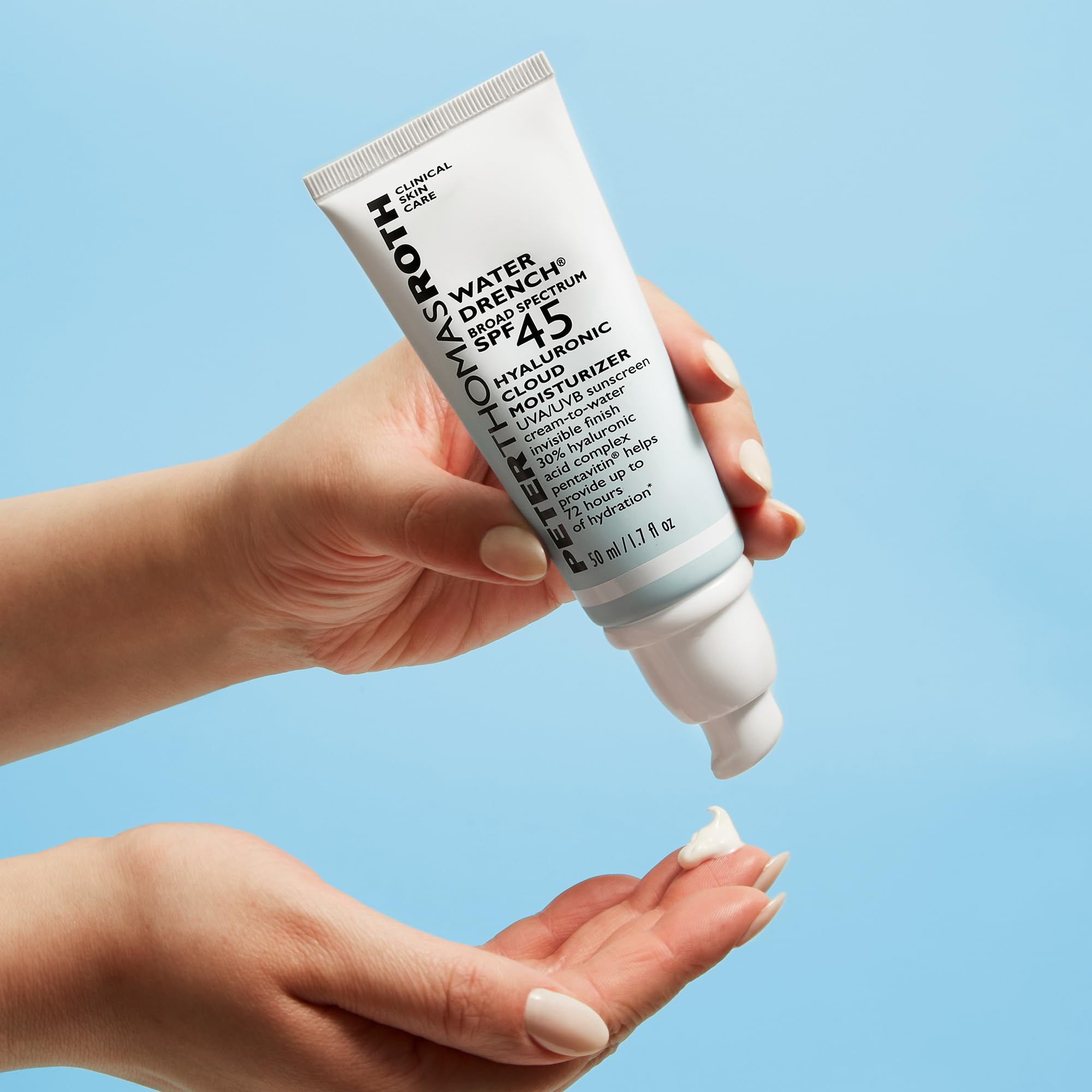 Fragrance-free label on Water Drench bottle signals gentle, non-scented protection.