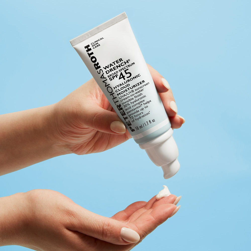 Fragrance-free label on Water Drench bottle signals gentle, non-scented protection.