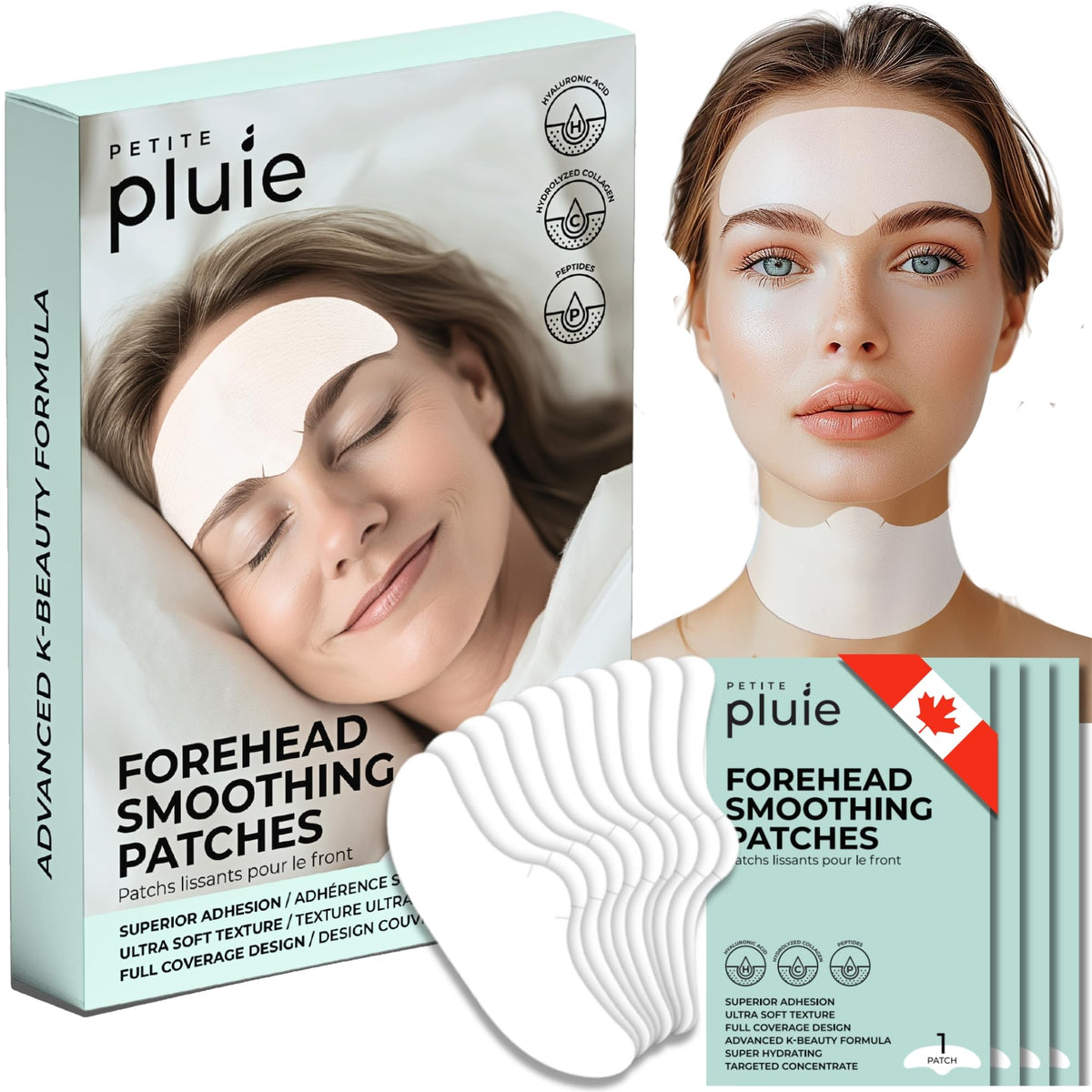 Parche Petite Pluie para la frente de noche con adhesión fuerte para uso nocturno.