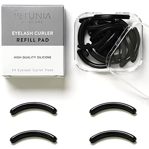 Petunia Skincare Black Eyelash Curler Refills 24-pack: convenient, long-lasting curl maintenance for natural lashes.