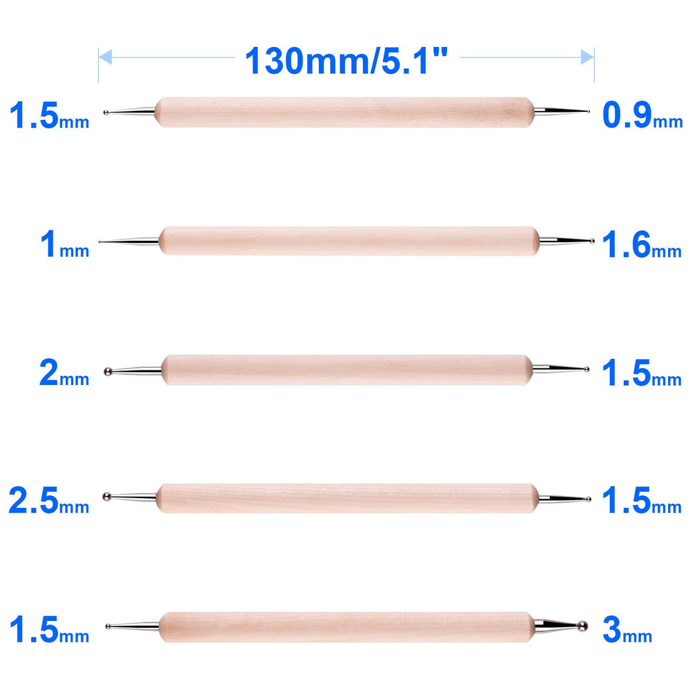 Petutu dual-ended dotting tools enabling varied craft effects for nails.