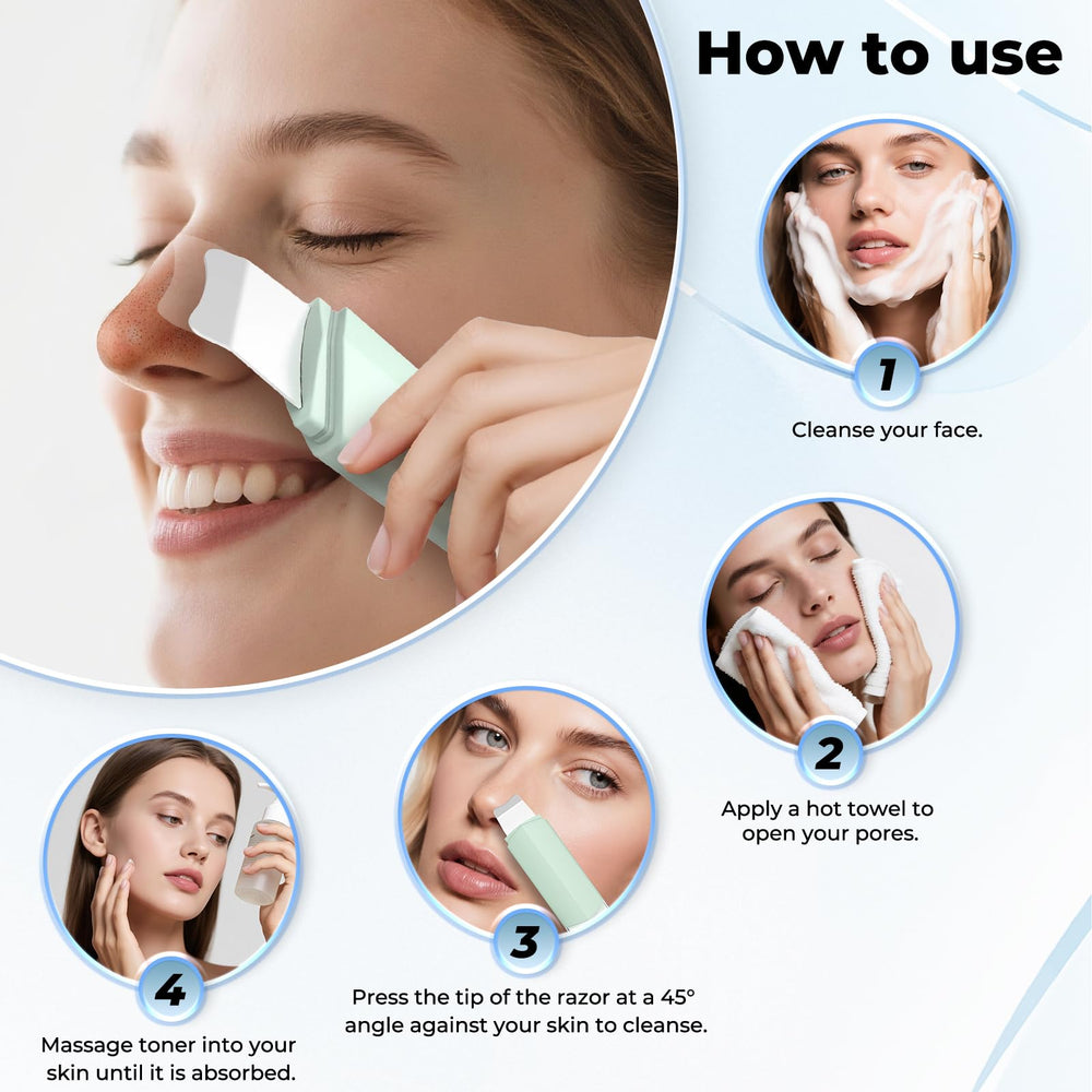 PETYDOOT warm massage option helps relax pores during cleanse.