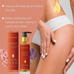 pewatul Body Firming Oil on dry skin after shower delivers hydration and softness.