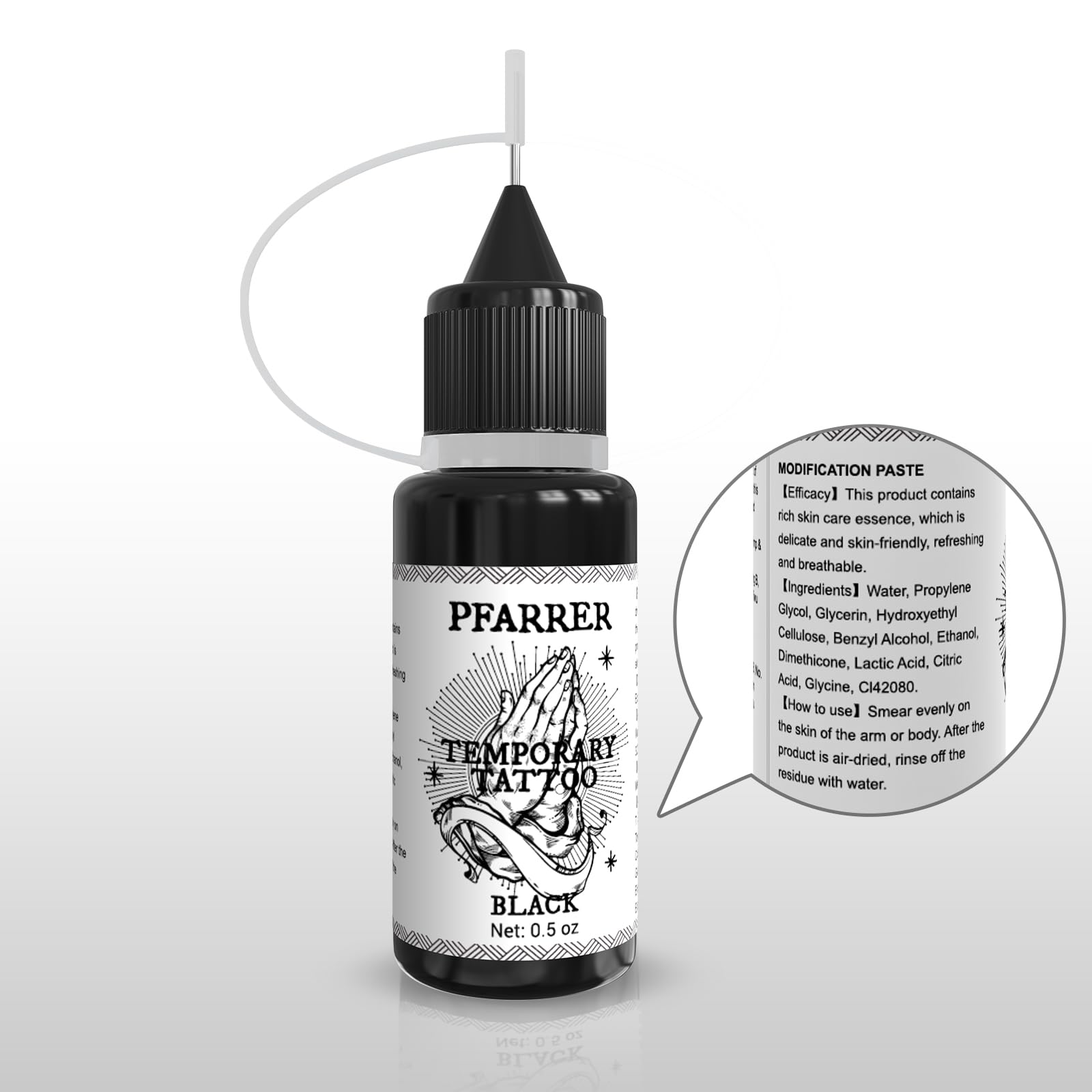 PFARRER tinta temporal rosa para tatuajes discretos y festivos.