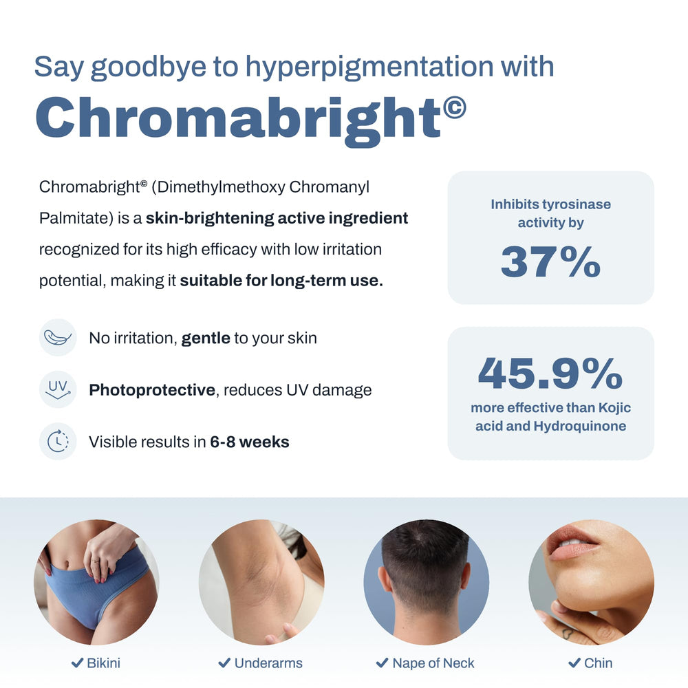PFB Vanish Chromabright dark spot remover label highlights skin tone care