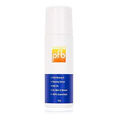 Person applying PFB Vanish on legs to demonstrate full-body use.