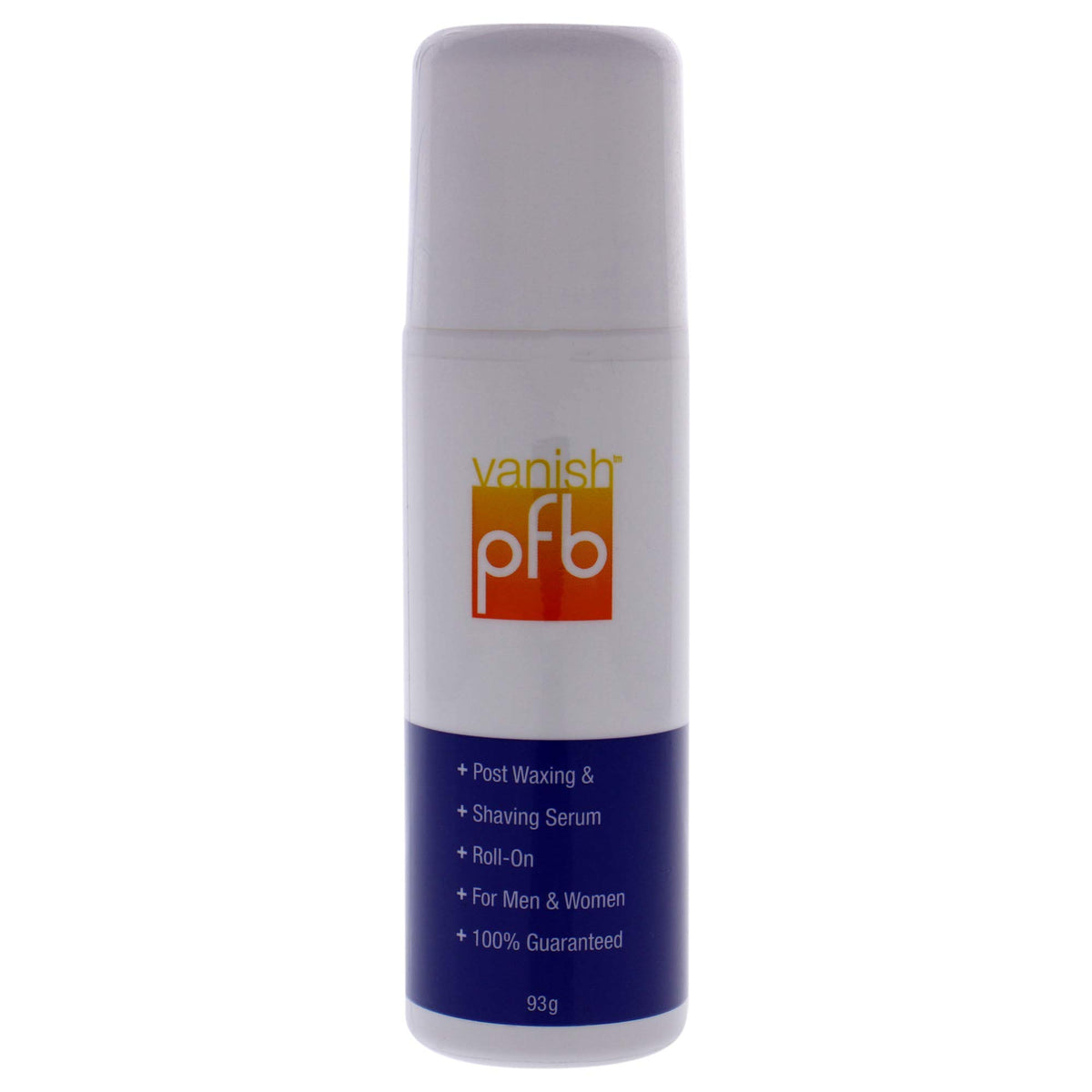 PFB Vanish Razor Bump Stopper roll-on bottle soothing skin after shaving.