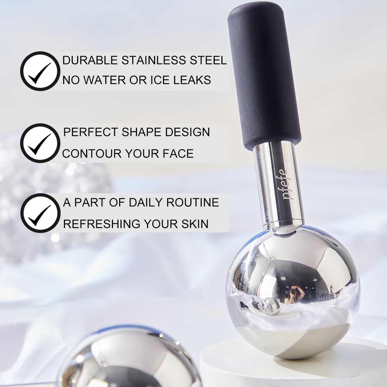 Pfefe cryo stick stainless steel 304 stays colder longer during use.