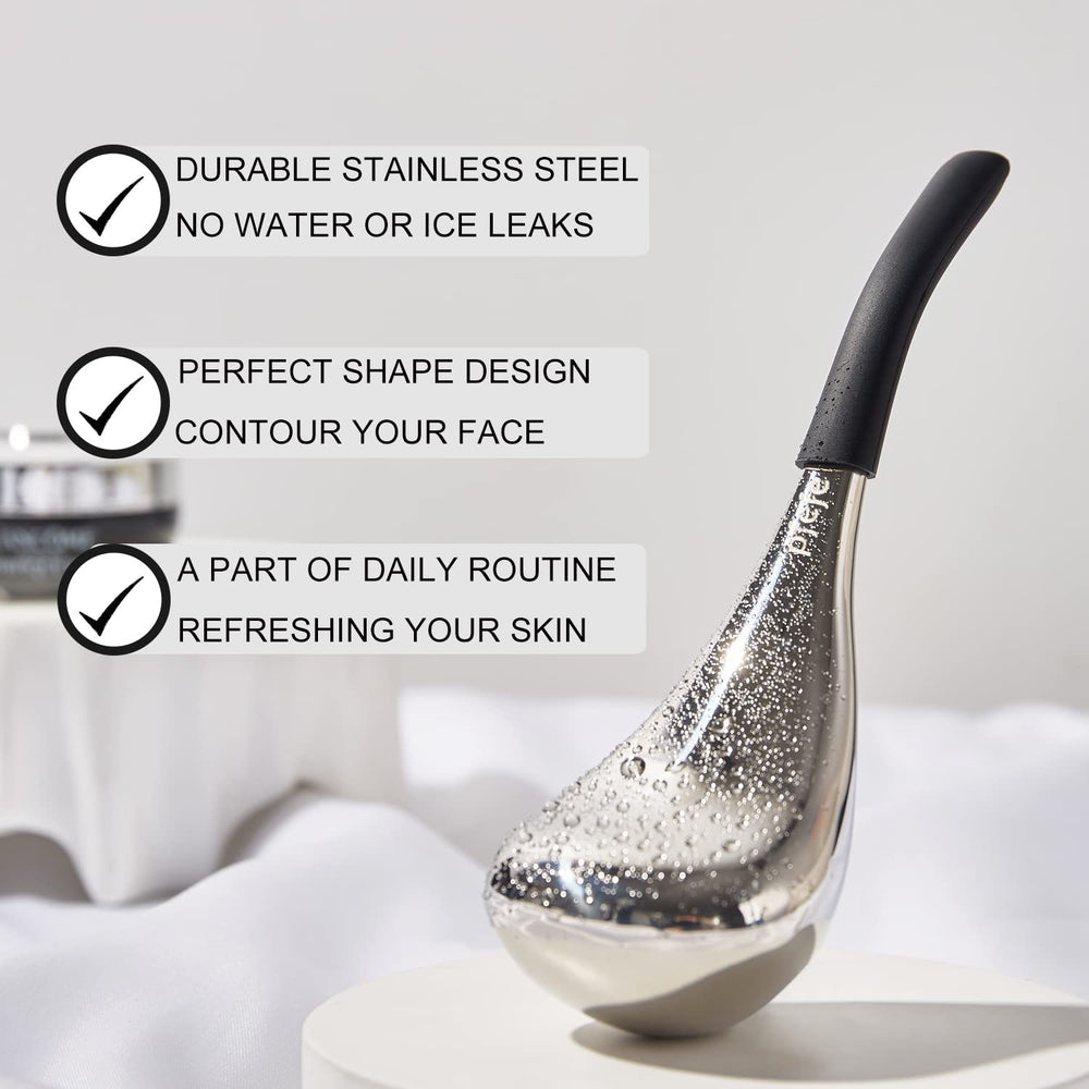 Pfefe Ice Globes eye cooling focus for gentle de-puffing around the eye area.