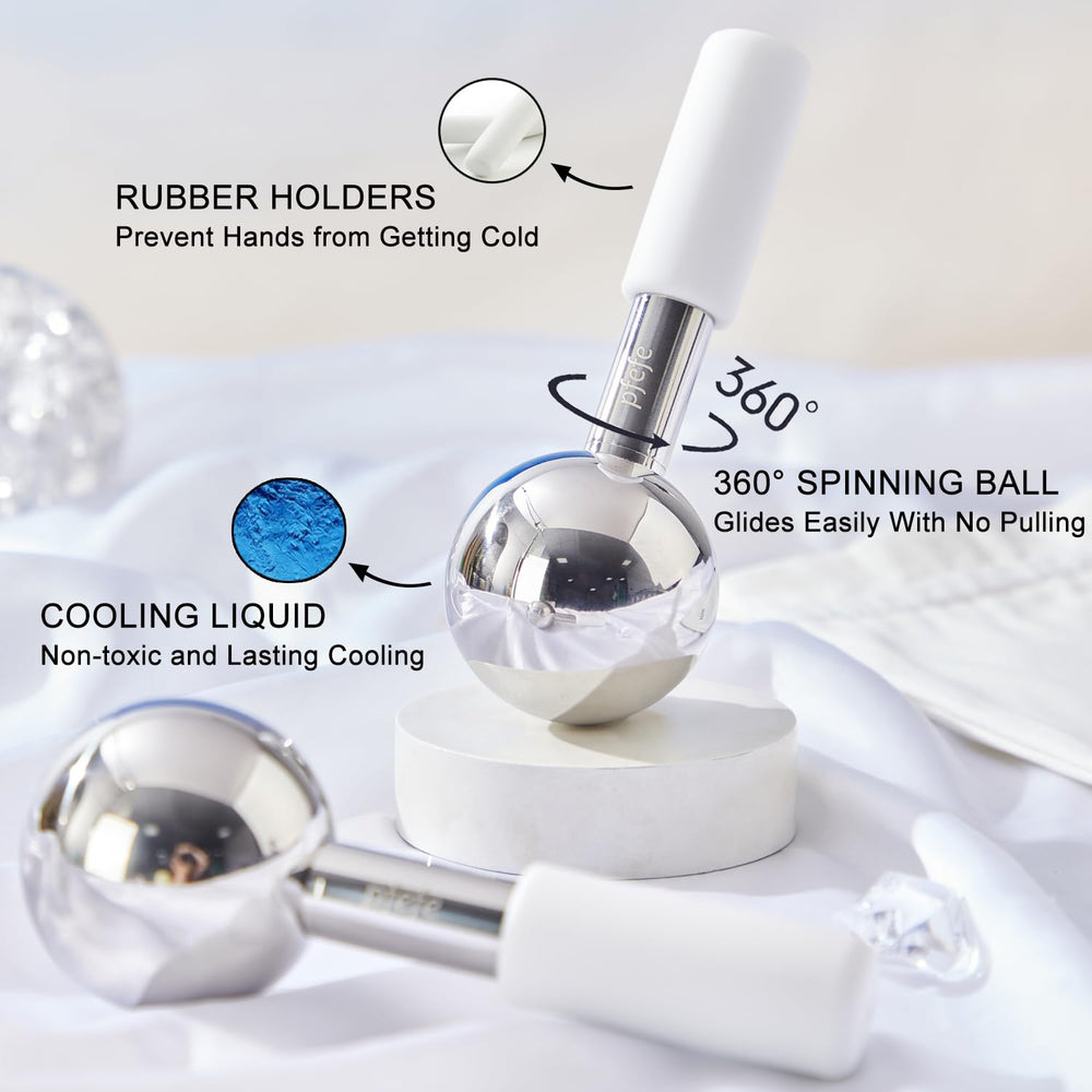 Pfefe ice globes on the eye area to reduce puffiness and tension