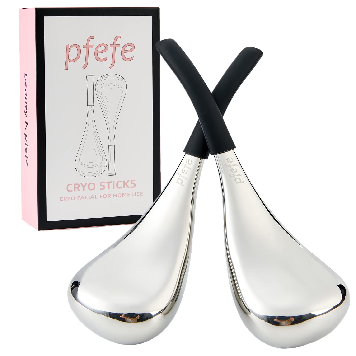 Pfefe Ice Globes on the face glow with a soothing cooling massage for radiant skin.