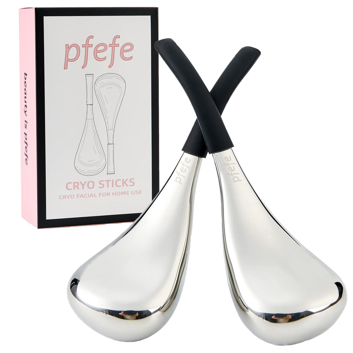 Pfefe Ice Globes on the face glow with a soothing cooling massage for radiant skin.