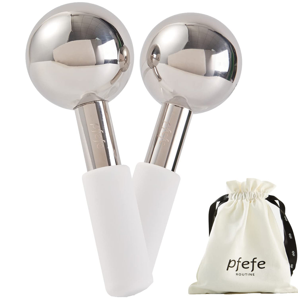 pfefe ice globes on face roller for refreshed skin and smooth absorption.