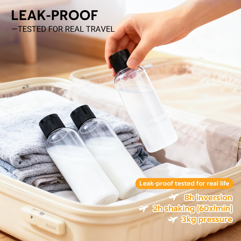 Pfesuqo BPA-free PET travel bottles offer odor-free, refillable portability.