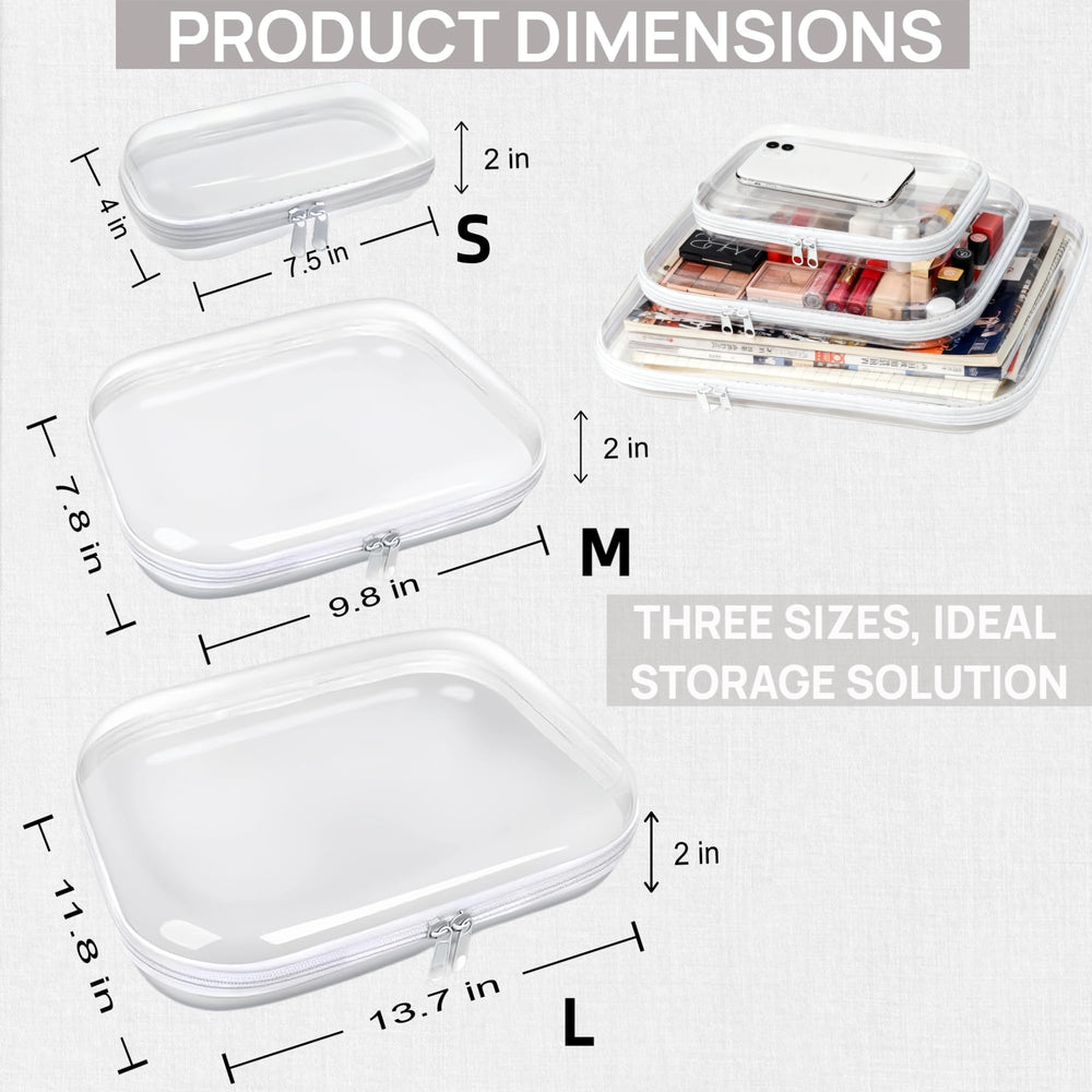 PGAXM clear hard case medium size for cosmetics and toiletries on the go