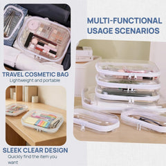 PGAXM double zipper design on transparent pouch for secure access
