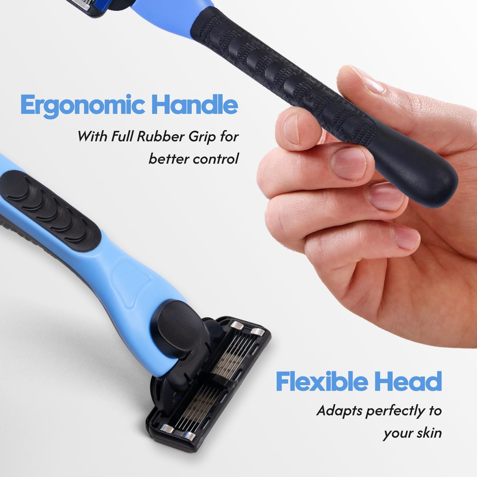 Phafaloop multi-blade assembly delivers close shave with even pressure.