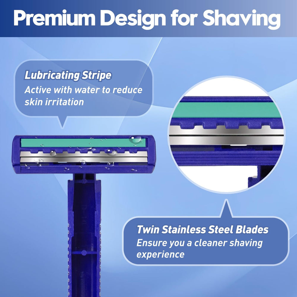 Phafaloop twin blade ergonomic non-slip handle ensures secure grip during shower shaving.