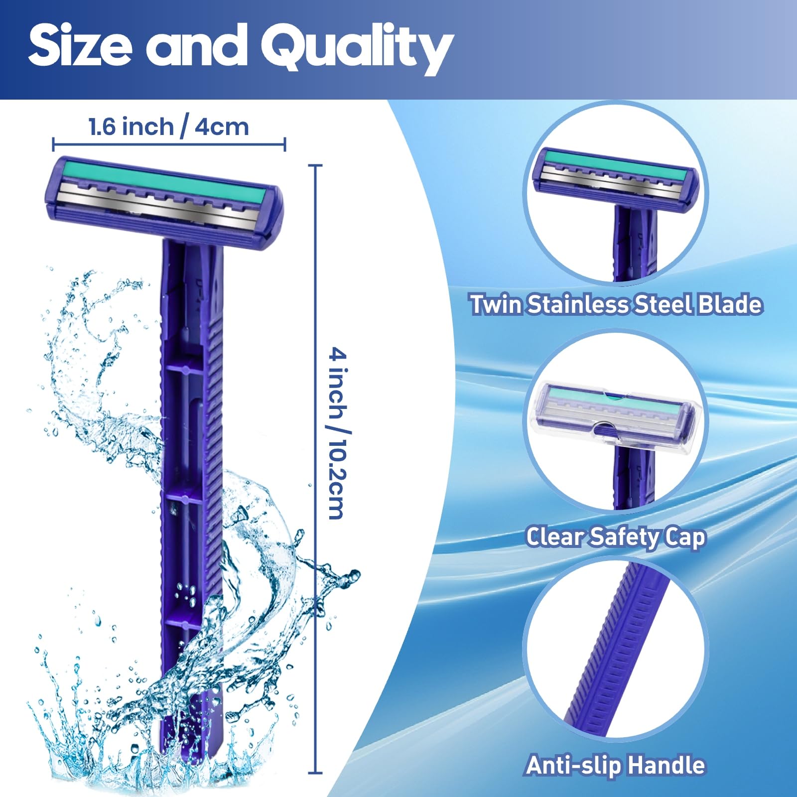 Phafaloop twin blade lubricating strip enhances glide for smoother dry or wet shaving.