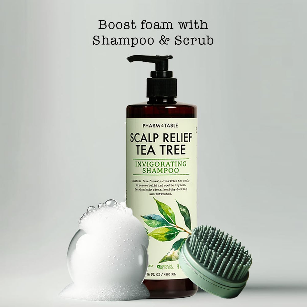 Espuma cremosa del champú Tea Tree de PHARM TO TABLE para limpieza suave diaria