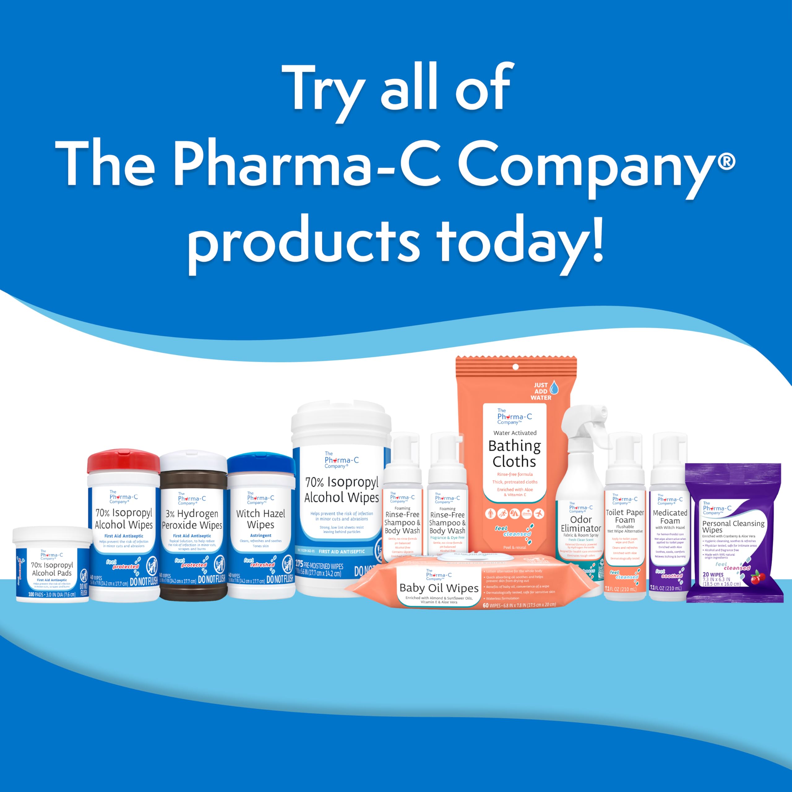 The Pharma-C Witch Hazel Wipes 40 wipes per canister in set