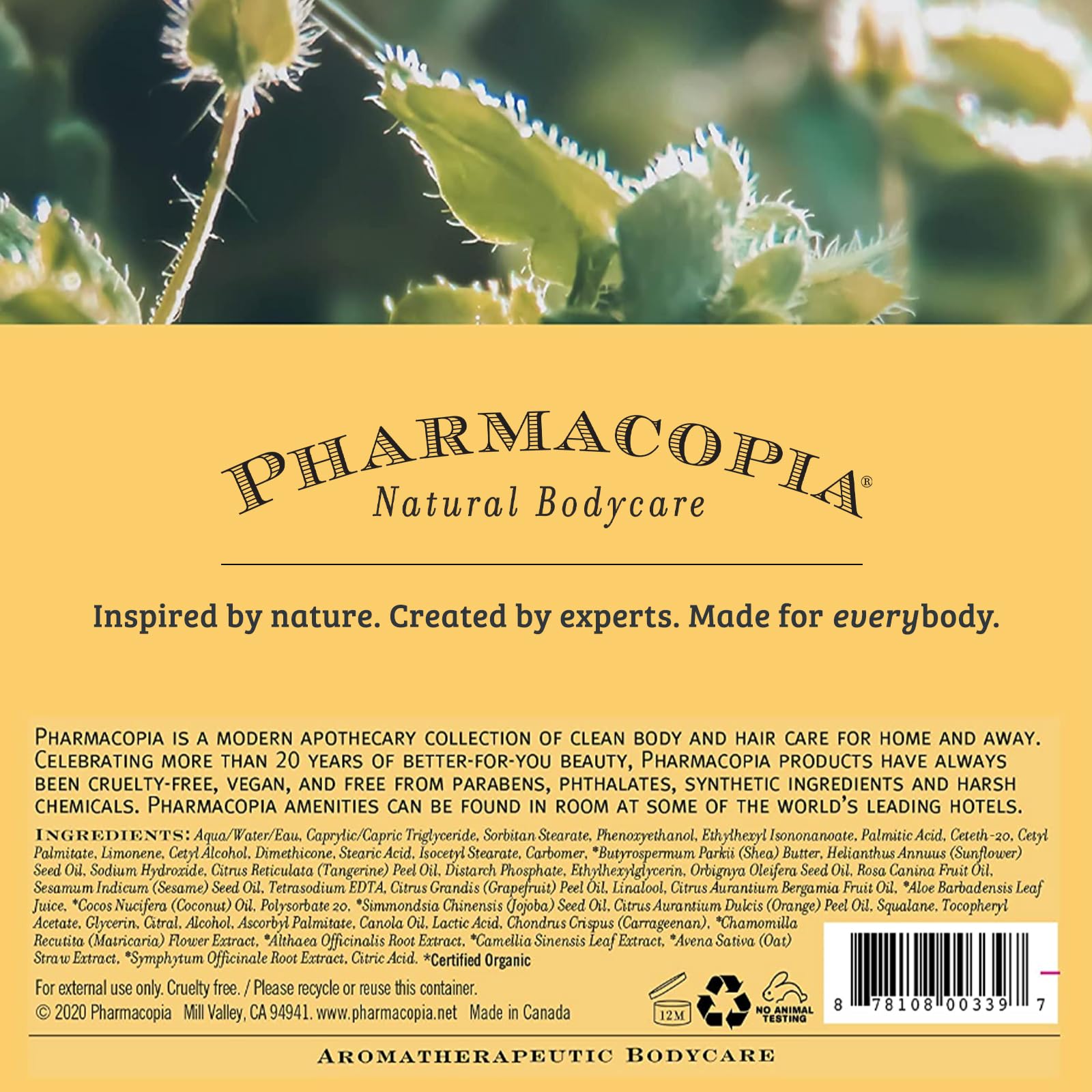 Pharmacopia Citrus Body Lotion 16 oz jar ready for long-lasting moisture
