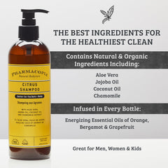 Pharmacopia Citrus Shampoo ingredients jojoba oil showcasing lightweight moisture