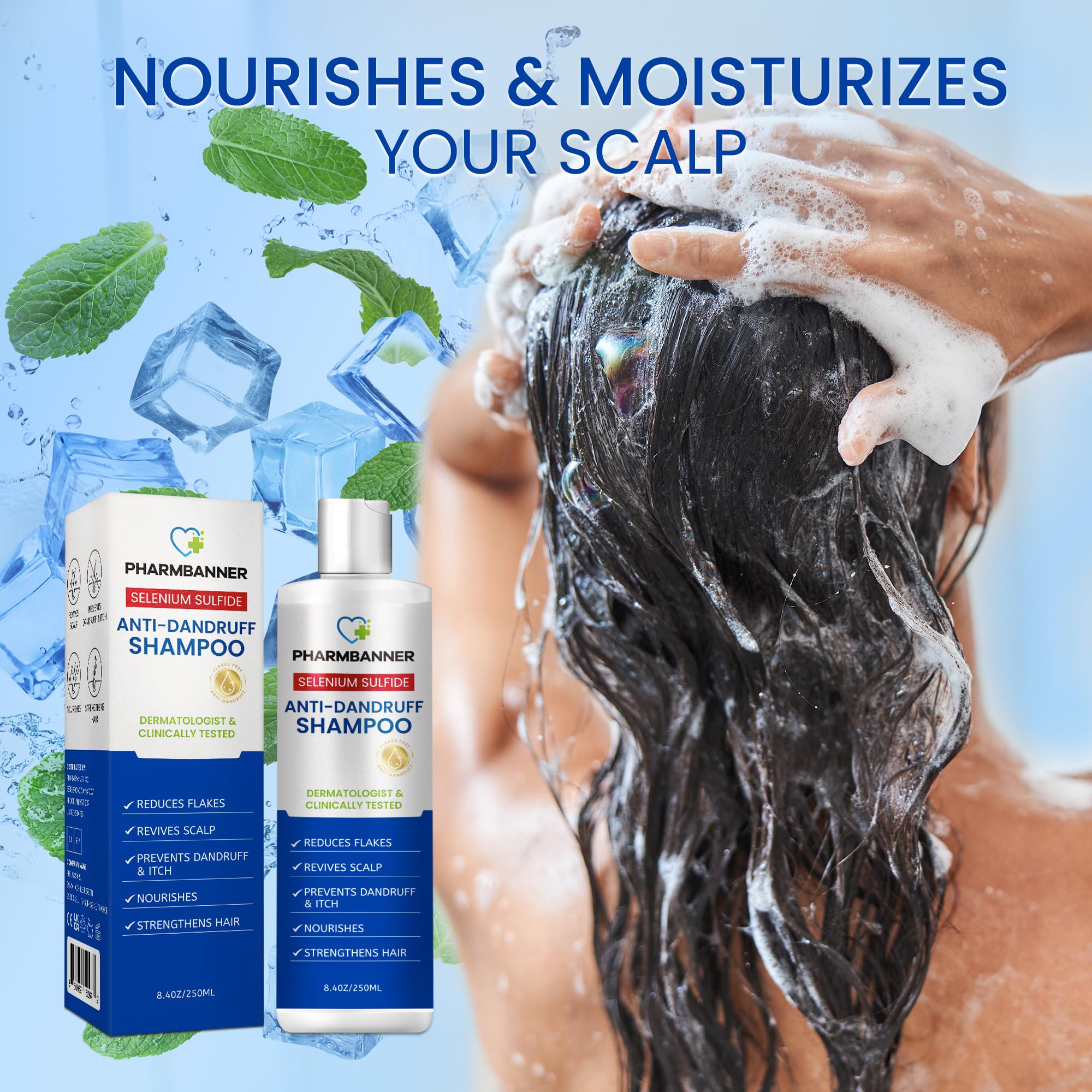 PHARMBANNER color-safe haircare label appeals to color-treated hair users.