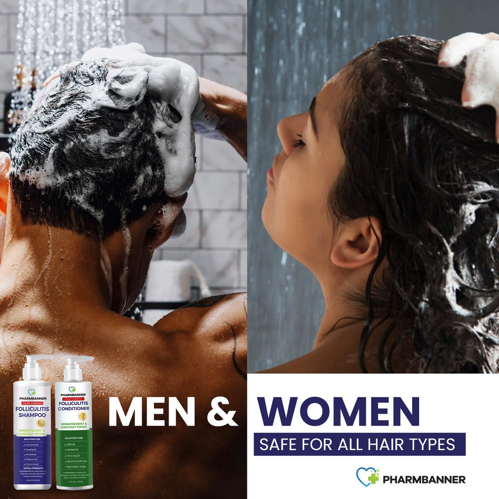 PHARMBANNER sulfate-free formula label indicating gentle scalp care