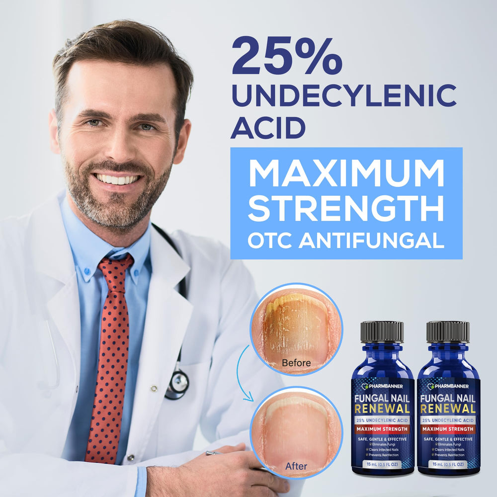 PHARMBANNER treatment brush enables precise, hygienic application on affected nails.
