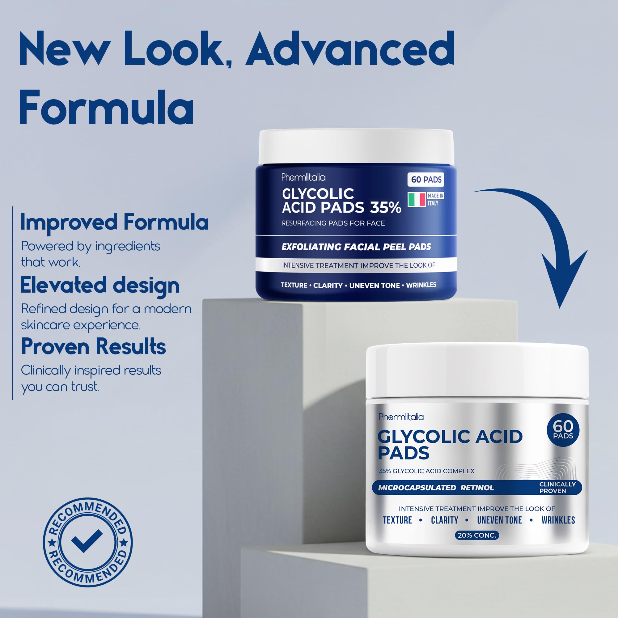 Pharmlitalia Glycolic Pads rutina diaria para cuidado general de la piel