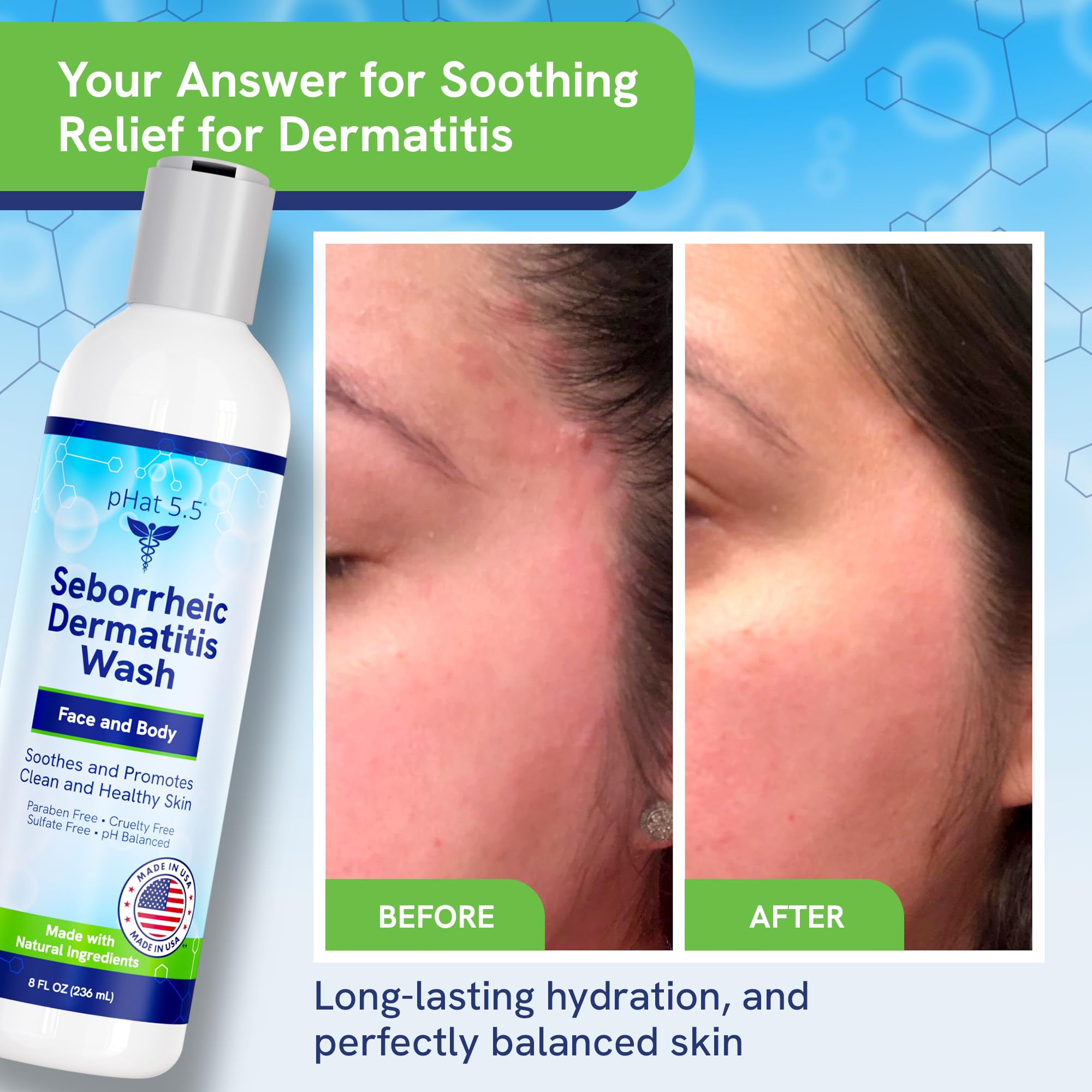 pHat 5.5 fragrance-free formula promotes balanced skin without harsh scents.