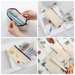 Phicorn small canvas zipper pouch fabric closeup reveals sturdy stitching and texture