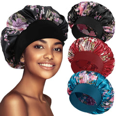 PHILIGHTS 3-pack satin bonnet with elastic band protects hair overnight.