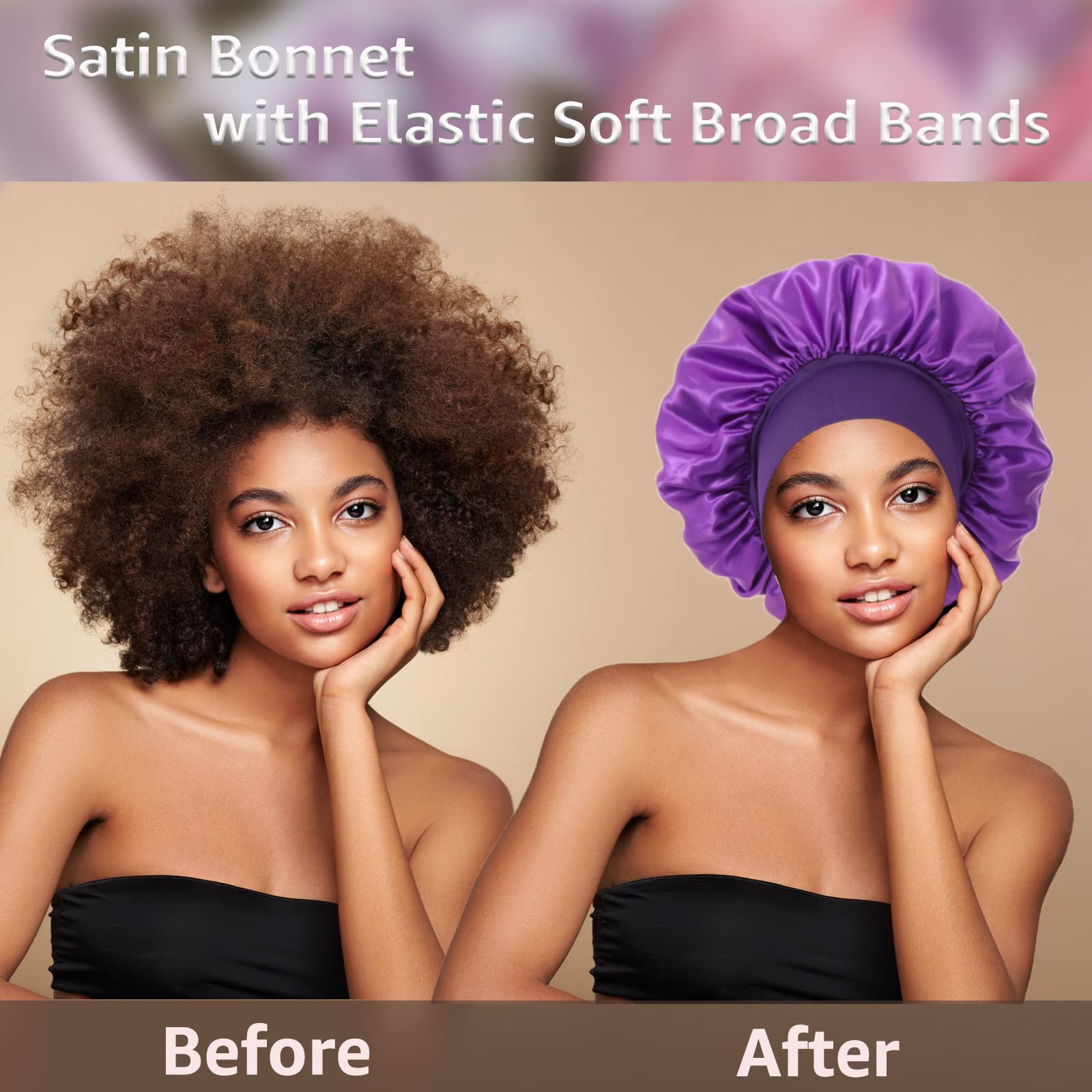 PHILIGHTS satin bonnet reduces bedhead and frizz while sleeping