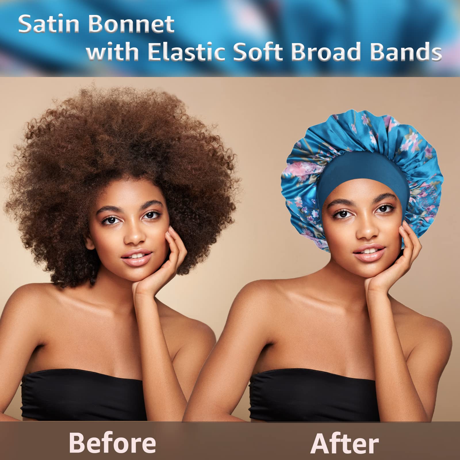 PHILIGHTS satin bonnet easy care with hand wash and air dry guidance.