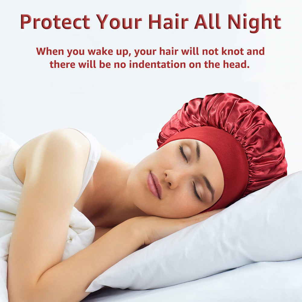 PHILIGHTS satin bonnet preserves hairstyles while you rest and recharge.