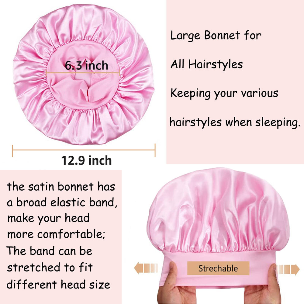 PHILIGHTS satin bonnet used during skincare to keep hair tidy and protected