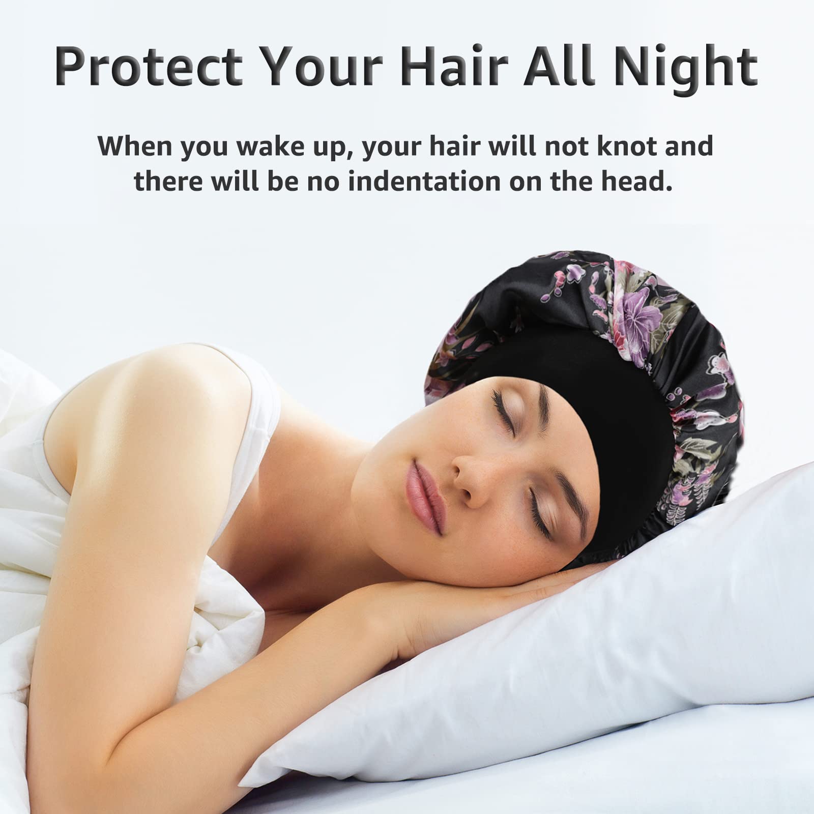 PHILIGHTS satin bonnet protects hair and moisture for a smooth morning.