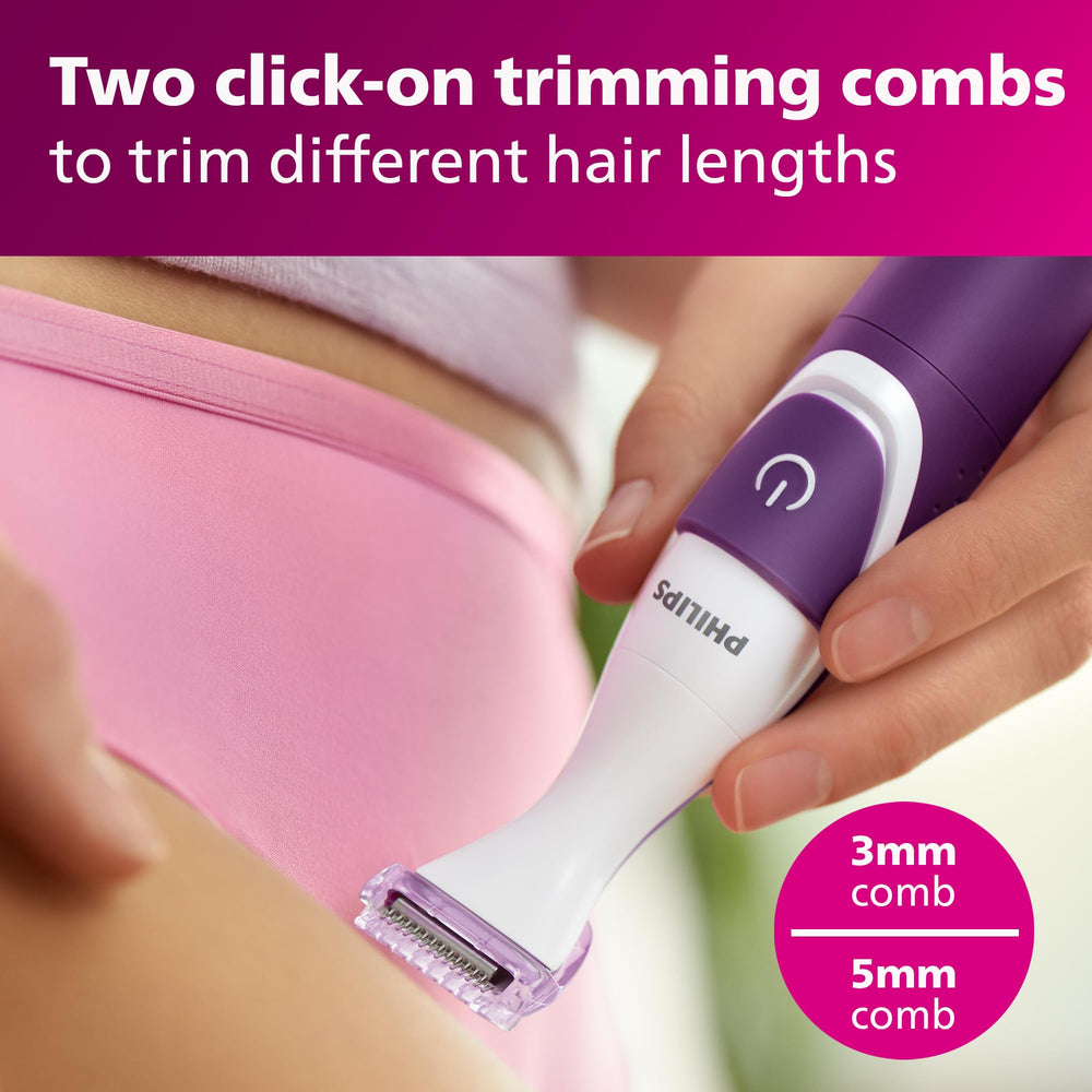 Philips Bikini Genie cordless design offers portable grooming anywhere on the go