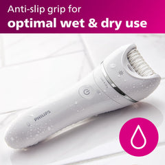 Philips Epilator Series 8000 BRE720/14 built in light improves hair visibility