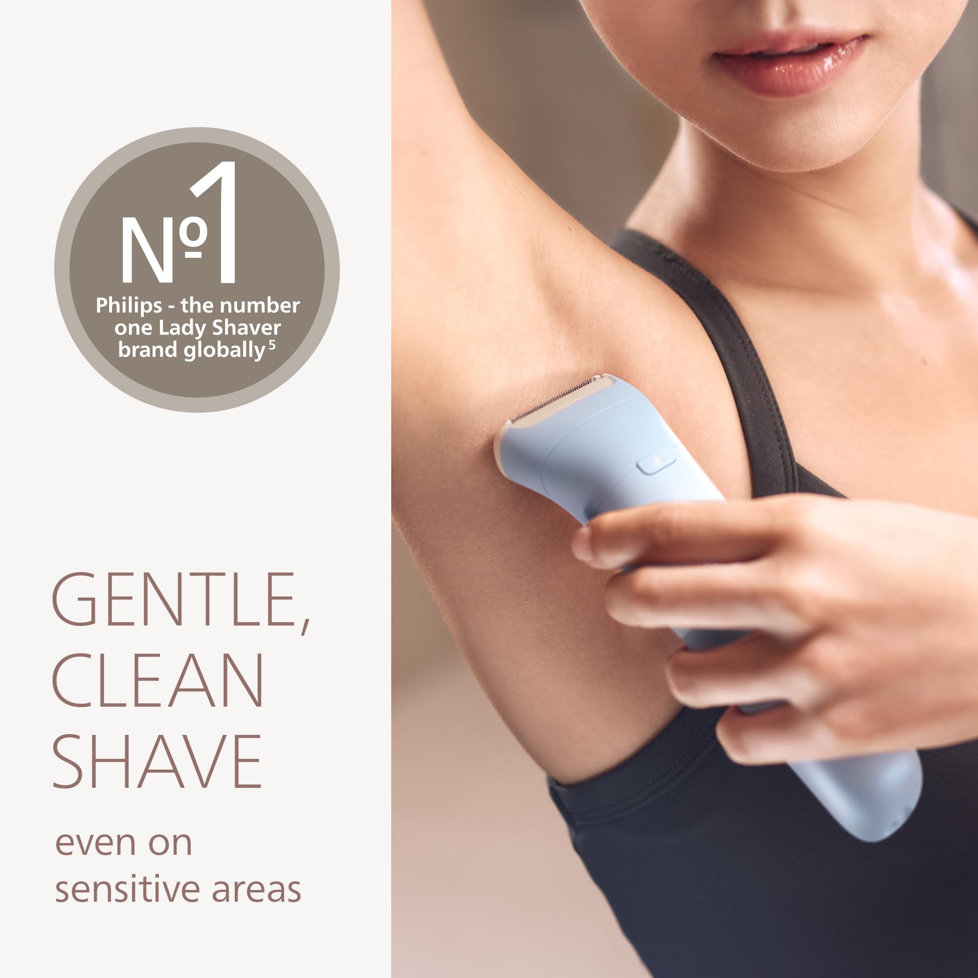 Philips Lady Shaver Series 6000 in shower use with wet and dry versatility
