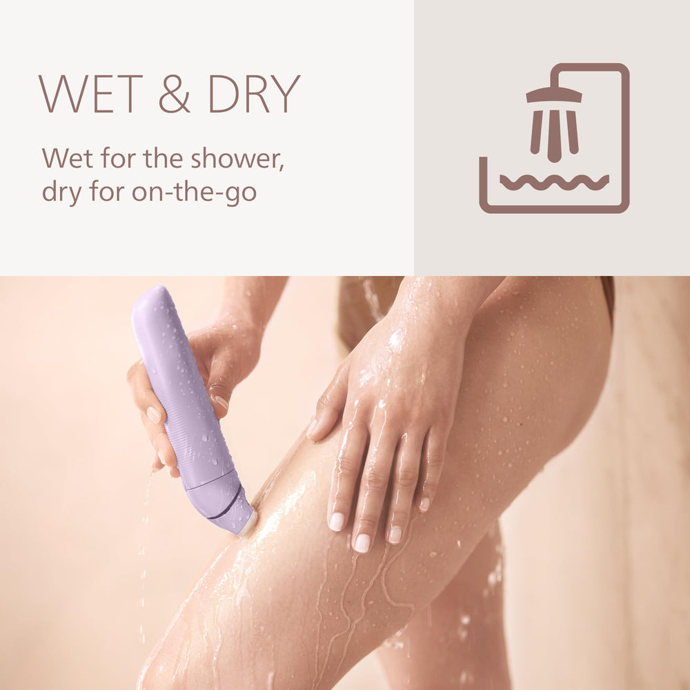 Bikini trimming head provides precise touch-ups with comfort.